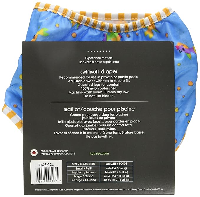 Kushies Swim Diaper, Goldfish Print, Medium