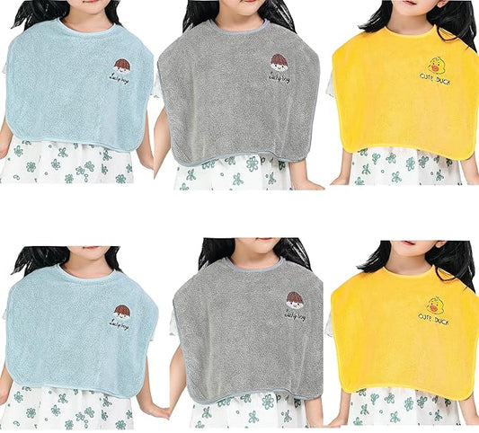 Baby Bibs for Girls or Boys, Toddler Bibs for Feeding (2 blue grey yellow)