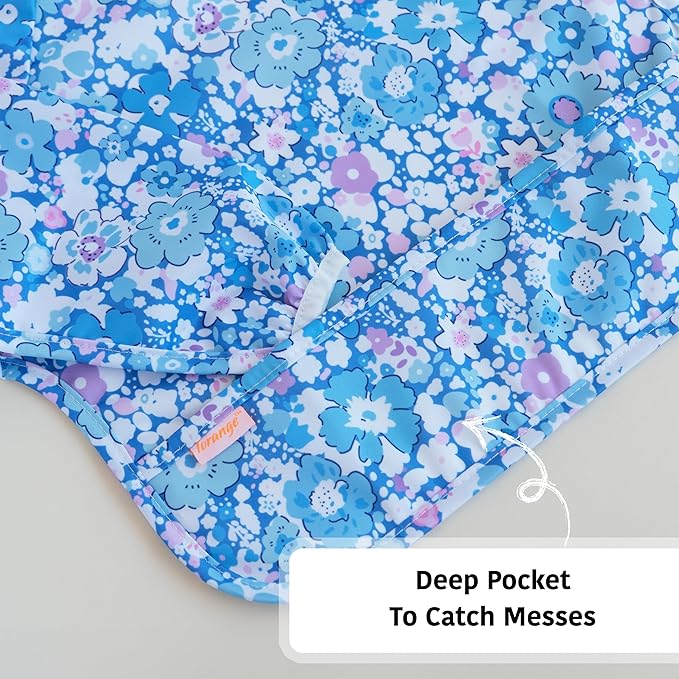 Waterproof Long Sleeve Bib – Machine Washable Baby Bibs for Eating – Baby Smock Bib for Toddler – BLW Supplies for Baby