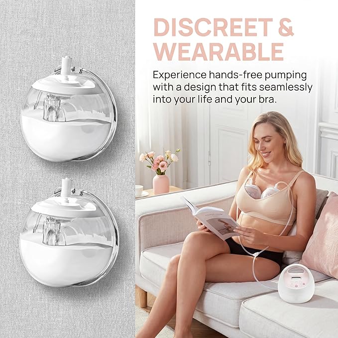 Wearable Silicone Milk Collection Cups, 2 Pack Hands-Free Breast Milk Collector, Soft Food-Grade Silicone Shells for Leaking, Works with Baby Buddha,Spectra,Ameda MYA,Zomee,Freemie(24mm)