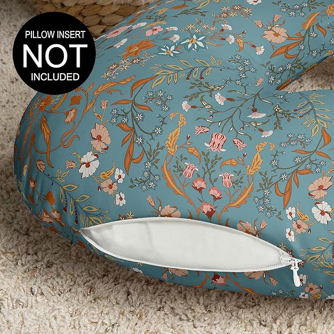 Sweet Jojo Designs Boho Wildflower Vintage Floral Girl Nursing Pillow Cover Baby Breastfeeding Slipcover Infant Newborn Nursery Bottle Breast Feeding Pillowcase (Pillow NOT Included) Paisley Bohemian