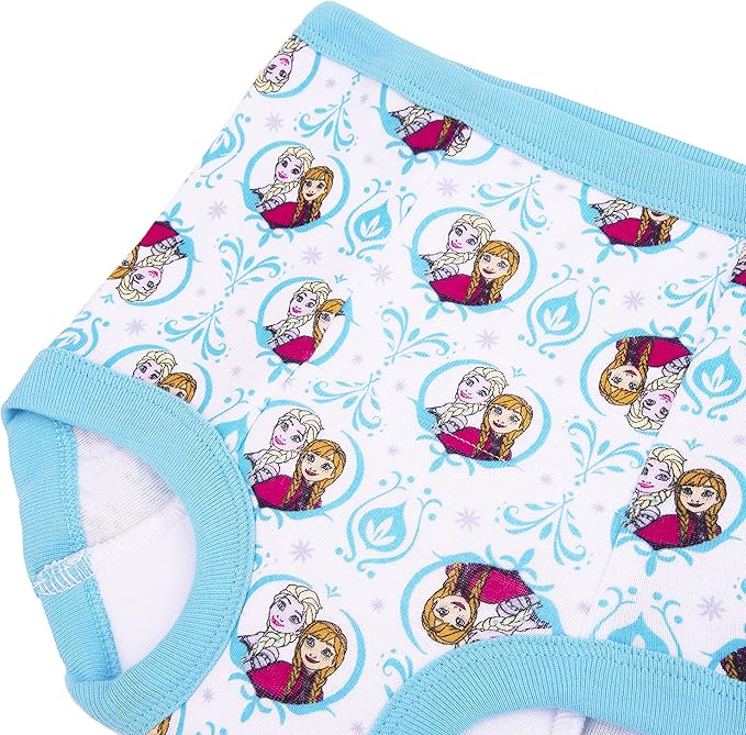 Disney Girls' Frozen Toddler Girls 7-pk Potty Training Pants With Success Tracking Chart and Stickers Sizes 2t, 3t, 4t