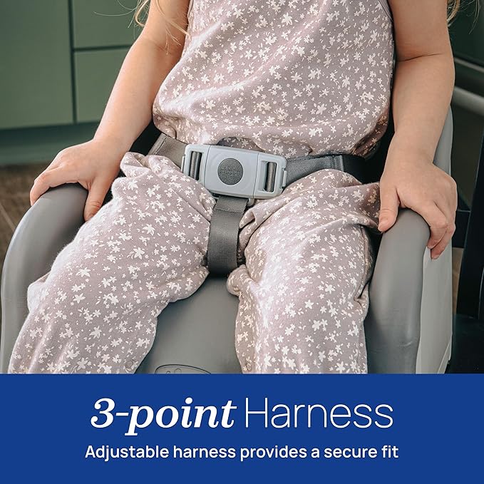 Chicco Cinch Clamping Booster Seat with Quick Set Up, Easy-to-Clean Removable Seat Cushion and 3-Point Harness, Mocha/Grey