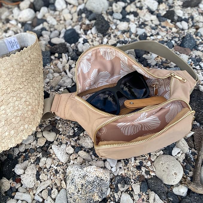 Ditty Co. - Lanikai Small Diaper Bag - Portable Changing Pad - Crossbody Bags For Women - Fanny Pack - Baby Travel Essentials (Natural Tan)