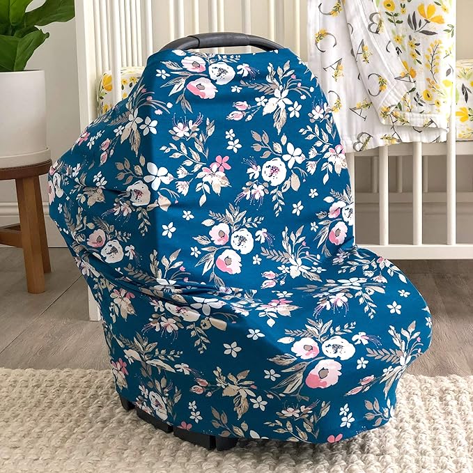 Bebe au Lait 5-in-1 Multi-Use Cover: Nursing Covers for Breastfeeding, Infinity Scarf, Nursing Shawl, Car Seat Cover, Shopping Cart Cover, Carrier Cover, Privacy Nursing Cover- Midnight Floral
