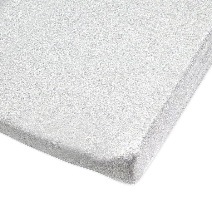 HonestBaby Girls Organic Cotton Changing Pad Cover, Light Gray Heather, One Size