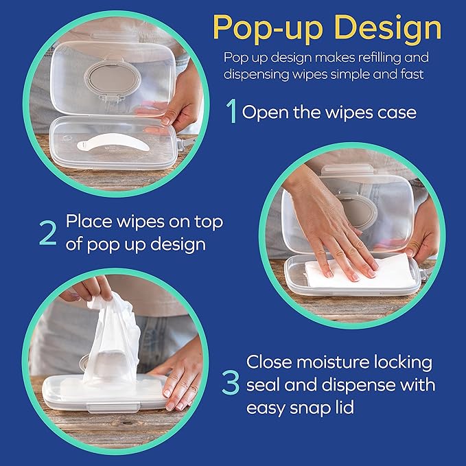 Dr. Talbot's Deluxe Baby Wipes Dispenser for Travel, Grey (Pack of 2)