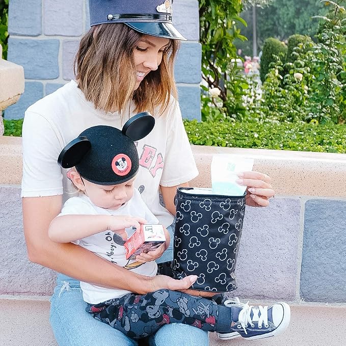 Disney Baby by J.L. Childress TwoCOOL Breastmilk Cooler - Double Baby Bottle & Food Bag - Ice Pack Included - Fits 2-4 Bottles - Insulated & Leak Proof Bottle Bag - Mickey Black (Pack of 2)