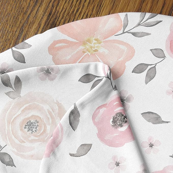 Sweet Jojo Designs Baby Nursing Pillow Cover (Pink/Grey Boho Floral) for Girls, Infant/Newborn Nursery, Bottle Breastfeeding Slipcover, Breast Feeding Pillowcase - Pillow NOT Included (Watercolor)
