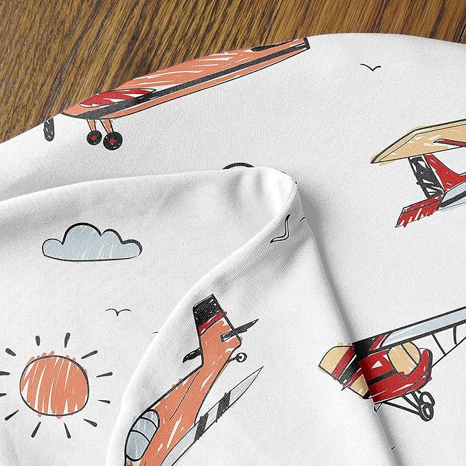 Sweet Jojo Designs Vintage Airplane Boy Nursing Pillow Cover Baby Breastfeeding Slipcover Infant Newborn Nursery Bottle Breast Feeding Pillowcase(Pillow NOT Included) - Airplanes Transportation Clouds