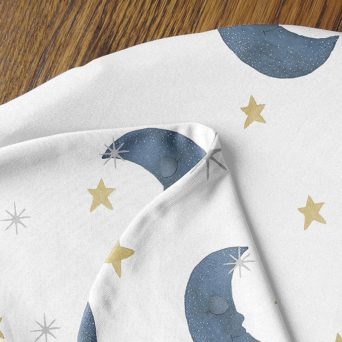 Sweet Jojo Designs Moon and Star Nursing Pillow Cover Breastfeeding Pillowcase for Newborn Infant Bottle Breast Feeding Pillow NOT Included - Navy Blue and Gold Watercolor Celestial Sky Gender Neutral