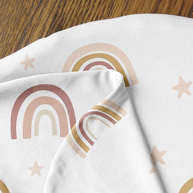Sweet Jojo Designs Boho Rainbow Girl Nursing Pillow Cover Baby Breastfeeding Slipcover for Infant Newborn Nursery Bottle Breast Feeding Pillowcase (Pillow NOT Included) - Pink Yellow Bohemian Vintage