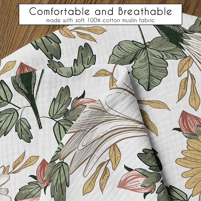 Sweet Jojo Designs Muslin Nursing Pillow Cover (Boho Vintage Floral) for Baby Girls, Newborn, Infant 100% Cotton Breastfeeding Pillowcase - PILLOW NOT INCLUDED (Shabby Chic, Bohemian, Farmhouse, Pink)