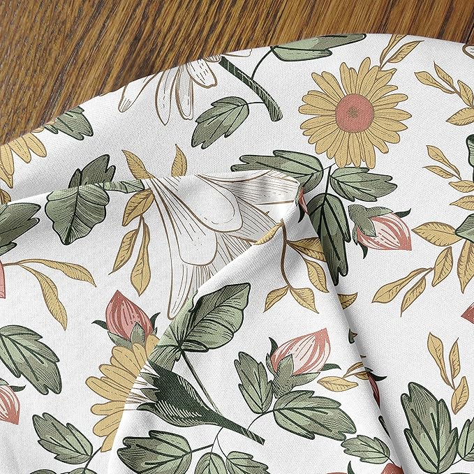 Sweet Jojo Designs Vintage Floral Boho Nursing Pillow Cover Breastfeeding Pillowcase for Newborn Infant Bottle Breast Feeding Pillow NOT Included Blush Pink Yellow Green Bohemian Shabby Chic Farmhouse