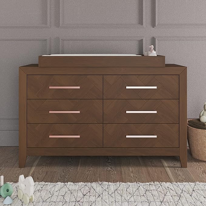 Child Craft Universal Changing Table Topper, Convert Dresser into a Changing Table Surface, Securely Attaches, Non-Toxic, Baby Safe Finish (Toasted Chestnut)