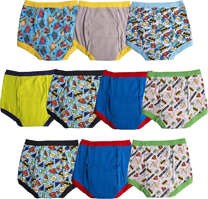 DC Comics Unisex Baby Toddler Potty Training Pants With Superman, Batman & Wonder Woman With Success Chart & Stickers