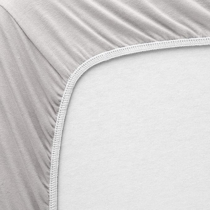SheetWorld Fitted Baby Bassinet Sheet fits Chicco LullaGo Portable Bassinet 15 x 28, 100% Cotton Jersey, Hypoallergenic, Butter Soft, Silver Grey, Made in USA