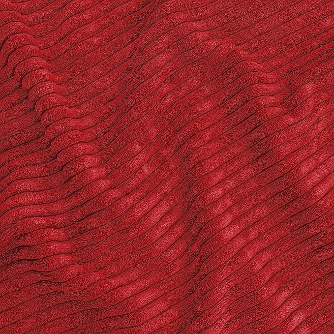 Sweet Jojo Designs Burgundy Red Unisex Boy or Girl Body Pillow Cover Case – Decorative Accent Long Couch Kids Bed Pregnancy Pillowcase 54x20 - Solid Color Striped Corduroy Textured Minimalist